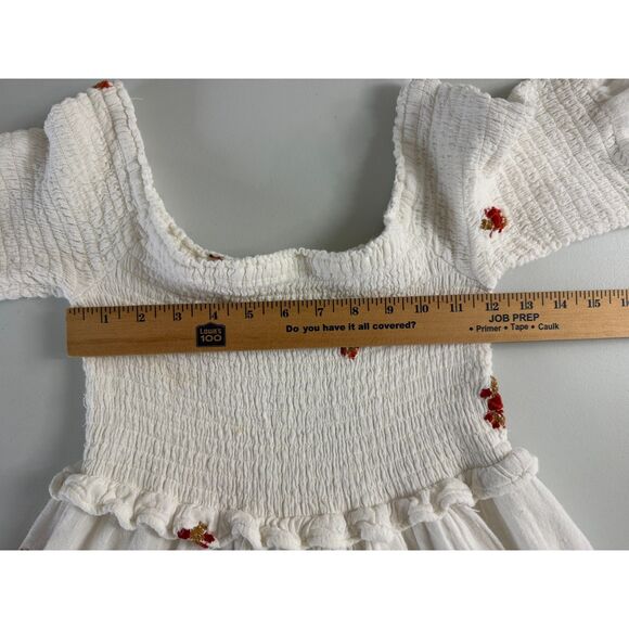 Free People Women's Counting Daisies Embroidered Mini Dress Size S *Stains* - Picture 8 of 12
